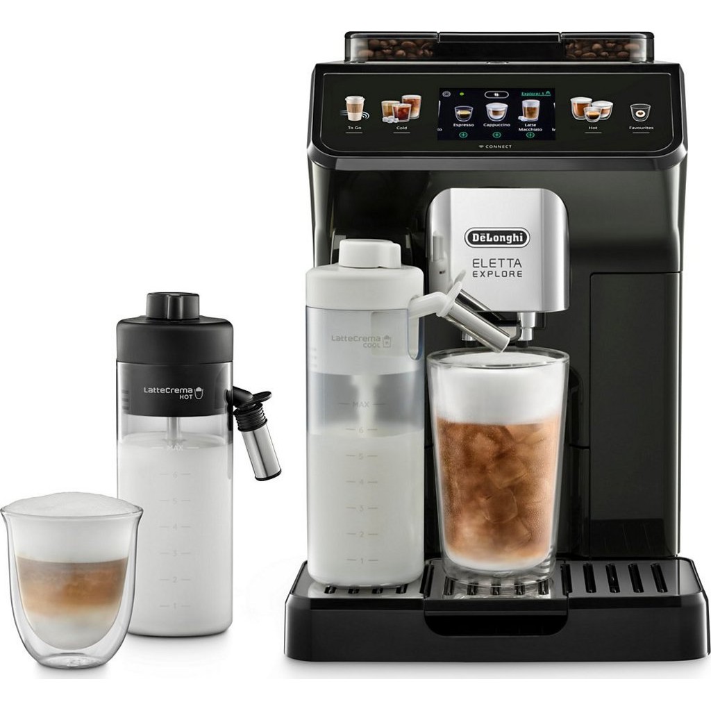 DeLonghi Eletta Explore Connect Fully Automatic Coffee Machine - Black
