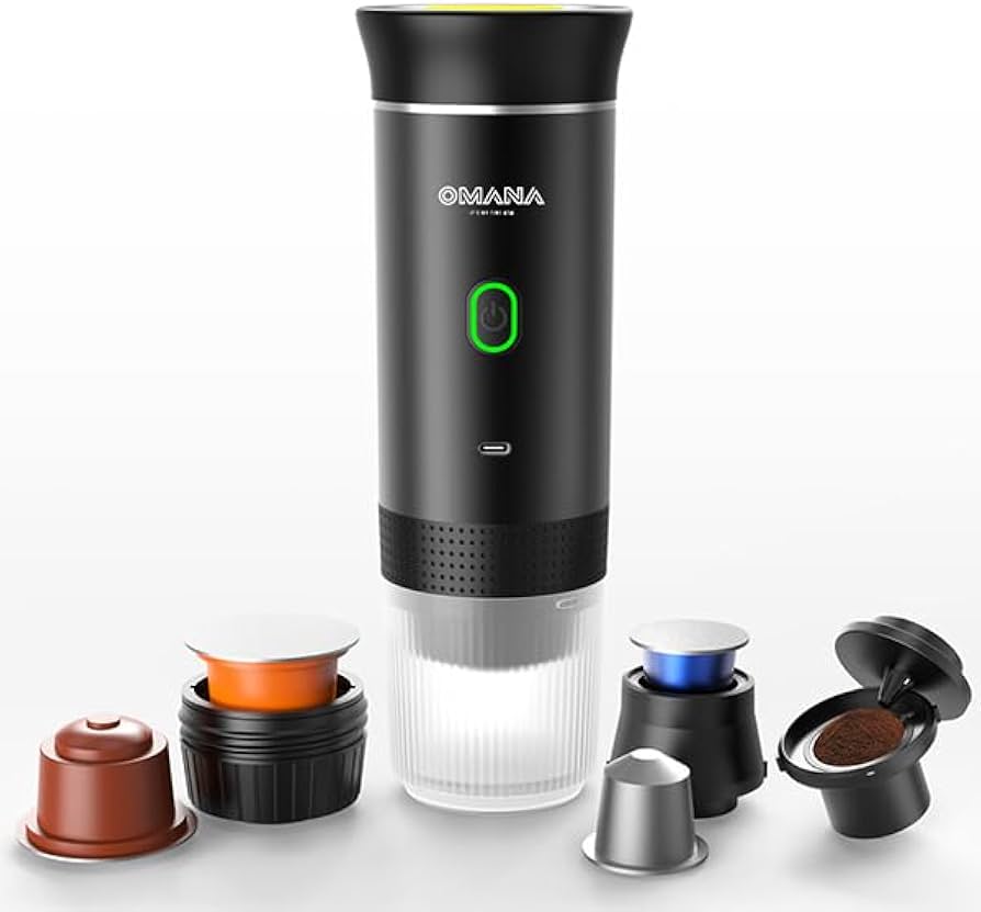 3-in-1 Portable Coffee Machine Wireless Electric Self Heating Capsules Pods Espresso for Car Home Office Camping Travel Maker 3in1