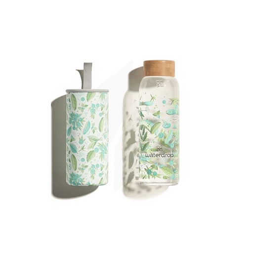 Green Glass Bottle - Waterdrop - 400 ml