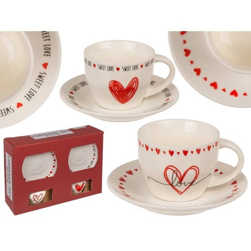 espressso set hearts cup